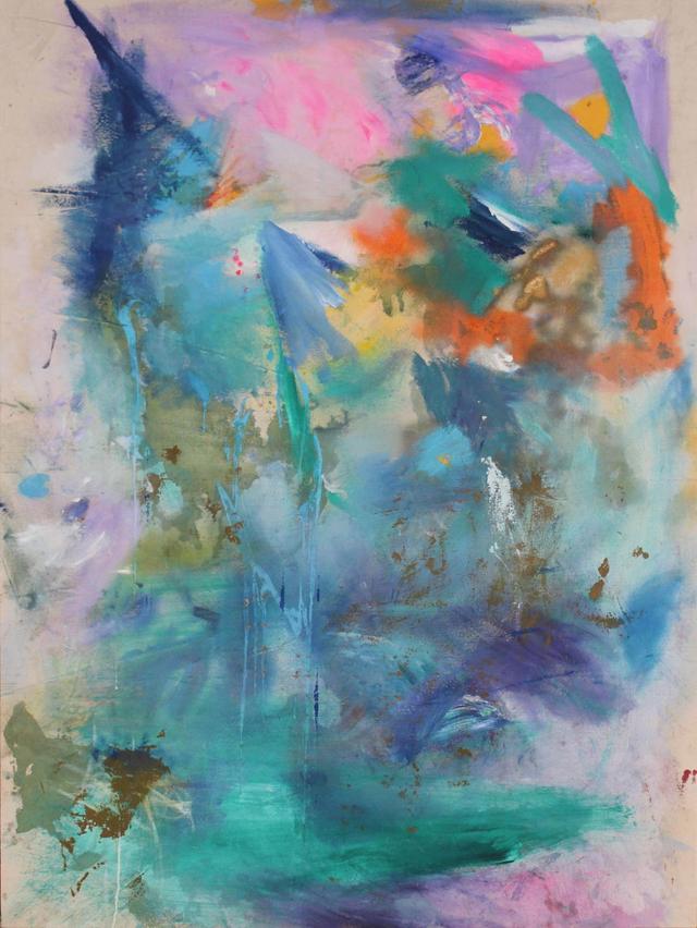 Bright multicolored abstract expressionist painting